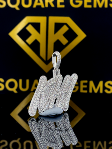 Pendentif lettre personnalisée Hip Hop, pendentif à breloque, pendentif Hip Hop pour hommes, pendentif Moissanite lettre KHI, bijoux Ice Out Hip Hop - Product Image 4