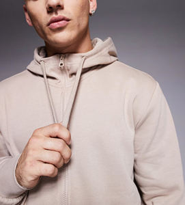 OEM/ODM logo de broderie personnalisé 100% coton français éponge Streetwear fermeture éclair lourd Hip Hop survêtement pour hommes - Product Image 3