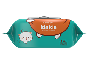 Lingettes humides pour bébé OEM KinKin, 30 pièces, non-tissées, haute teneur en rayonne, pour peaux sensibles, personnalisables, emballage couleur, stérilisées, du Vietnam - Product Image 2