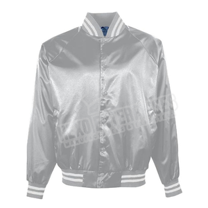 Precio de fábrica Nuevo diseño Última mejor calidad Precio al por mayor Bonito color Hombres Satén Varsity Jacket - Product Image 5