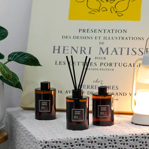 Daily Comma Amber 200ml 1+1 Glass <b>Reed</b> <b>Diffuser</b> <b>Bottle</b> Set Fragrant Home Decor with Free <b>Diffuser</b> Tray Included - Product Image 6