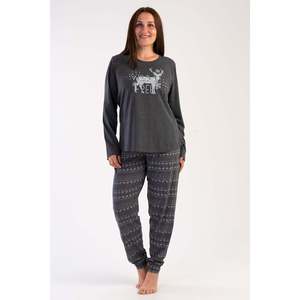 KADIN P.SUPREM XXL O YAKA UZUN KOL ETEGI OVAL MANSTELI PIJAMA TAKIM - สีแอนทราไซต์ - สีแอนทราไซต์ - Product Image 1