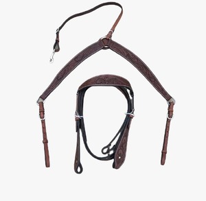 Selle de cheval occidentale en cuir de couleur marron 100%, ensemble de sacoches de cheval à baril occidental avec accessoires assortis - Product Image 3