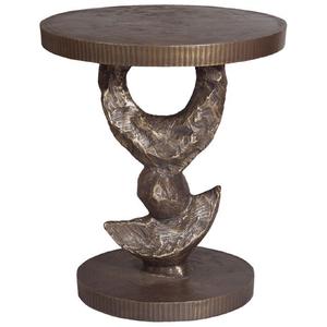 Table d'appoint ronde en métal au design exclusif, table basse de qualité antique, taille personnalisée, en aluminium et laiton - Product Image 6