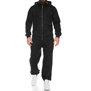 Ensemble de survêtement décontracté en molleton imprimé pour homme, à faible MOQ, avec sweat à capuche zippé et pantalon de jogging à manches longues, idéal pour l'automne - Product Image 4