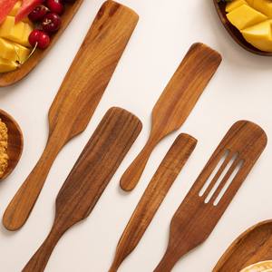 Wholesale Wood Utensils <b>Sets</b> Reusable Natural Wooden Spurtles Cooking Kitchenware Accessories Kitchen Tools - Product Image 5