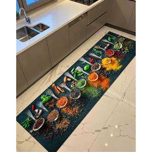 Vibrant Indian Spices <b>Kitchen</b> <b>Rug</b>, 3D Printed Colorful <b>Runner</b> <b>Rug</b>,With Pile Soft <b>Rug</b> - Product Image 1