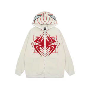 Sweat à capuche homme 100% coton délavé à l'acide polaire d'hiver lourde vierge avec imprimé numérique Streetwear motif solide surdimensionné - Product Image 5