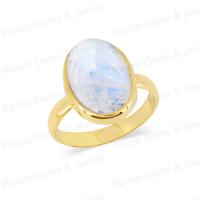 Pierre de lune arc-en-ciel naturelle ovale lisse faite à la main 10x14mm, cristal de guérison, argent vermeil 925, bohème, fête, mariage, éternité