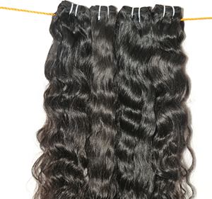100% meilleurs paquets de vendeur vierges naturels de qualité supérieure ondulés non traités extensions de cheveux humains de temple indien - Product Image 1