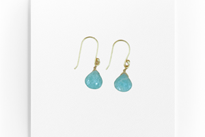 Boucles d'oreilles en argent sterling 925 avec pierres précieuses en amazonite naturelle Boucles d'oreilles pendantes plaquées or pour femmes pour les fêtes de mariage - Product Image 4