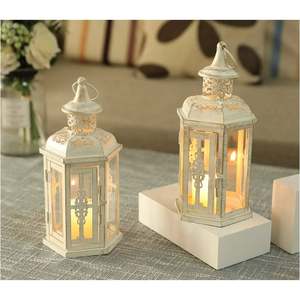 Lanterne décorative en métal blanc à suspendre, porte-bougie, fabriquée en Inde, décoration pour la maison, hôtel, restaurant, mariage, bureau, best-seller - Product Image 5