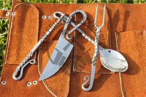 Juego de Cubiertos Vikingos Más Vendido, Juego de 4 Piezas de Acero Inoxidable 430 Forjado a Mano, Juego de Cubiertos de Herrero - Product Image 4