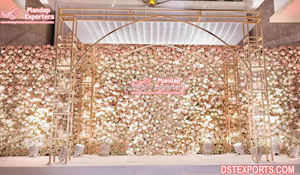 Decoraciones Modernas para Bodas en Interiores a un Precio Accesible, Lujoso Mandap de Metal con Chuppah Iluminada con Velas para Bodas, Decoración para Eventos en Suiza - Product Image 3