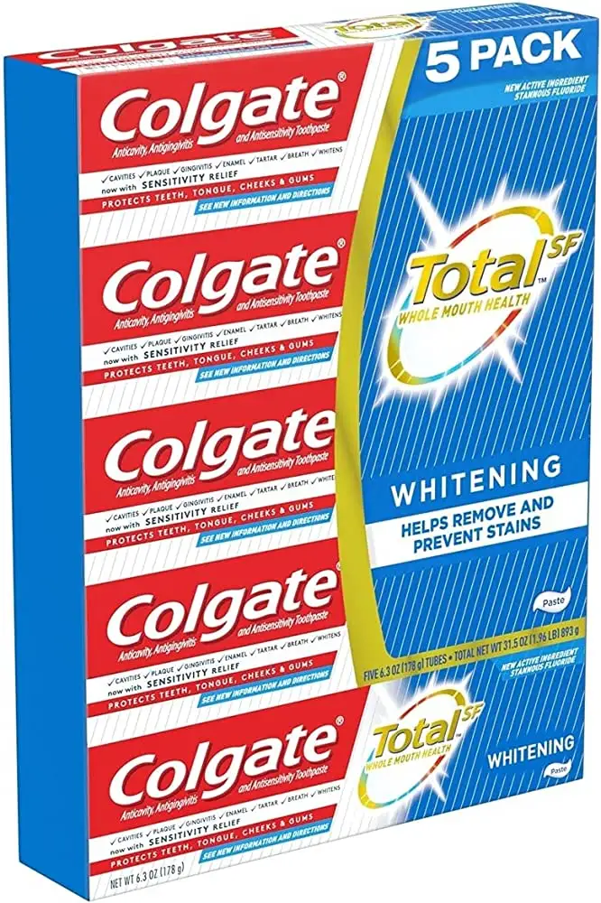 Colgate Total Whitening Gel Kem Đánh Răng-4.8 Ounce (5 Gói)