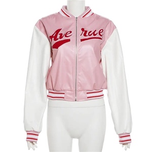 Custom Breathable Quilted Eco-Friendly Women's Varsity Jacket Trending Wholesale Premium Genuine Leather - Product Image 3
