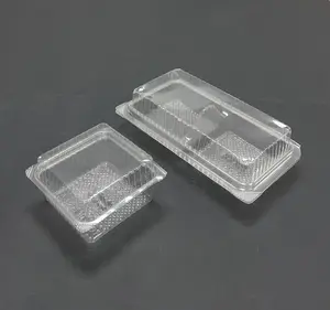 1 And 2 Compartment Transparent Clear With Clamshell Plastic Food Cake Salad Bread Snack Square And Rectangular Packaging Box