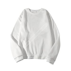 Sweat-shirt surdimensionné pour hommes 100% coton de haute qualité grande taille blanc col rond personnalisé solide léger respirant pour l'hiver - Product Image 1