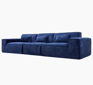 โซฟาหนังแท้ทรงสี่เหลี่ยมผืนผ้าสไตล์ยุโรปสมัยใหม่ สำหรับห้องนั่งเล่นในอพาร์ตเมนต์ โรงแรม เฟอร์นิเจอร์คุณภาพสูง ดีไซน์หรูหรา - Product Image 1