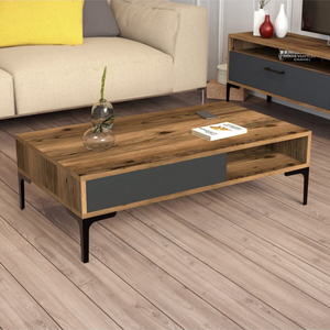 Mesa de Centro Moderna Europea AFOSSA con Cajones de Almacenamiento, Tablero de Panel de Madera, Muebles para Sala de Estar, Turquía - Product Image 1