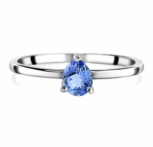 Anillo de estilo Vintage de Plata de Ley 925, piedra preciosa de tanzanita cortada con pera, regalo de boda de moda para fiestas - Product Image 1