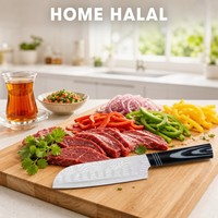 Halal Midden-Oosten Familie Santoku Koksmes Huiskamerkeuken Dagelijks Koken Vlees Groente Voorbereiding Scherp Keukenhulpstuk Gebruik