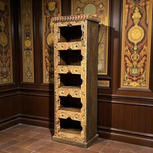 <b>Rustic</b> Wooden Bookshelf for Home Office Living Room Bedroom School or Hotel Versatile Metal Cabinet for Book Storage - Product Image 2