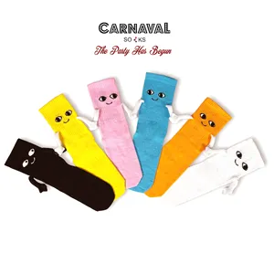 Chaussettes magnétiques en nylon taille unique pour filles, respirantes, avec motif jacquard imprimé et logo personnalisé, pour usage quotidien au printemps - Product Image 1
