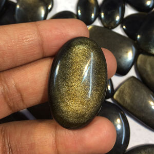 Grado superior Obsidiana dorada Piedra preciosa suelta Cabujón Obsidiana Piedra preciosa Joyería de piedras preciosas sueltas - Product Image 4