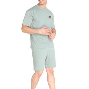 Ensemble t-shirt et short coupe ajustée 100% coton style décontracté pour hommes T-shirt à manches courtes respirant d'été Vente en ligne de shorts - Product Image 2