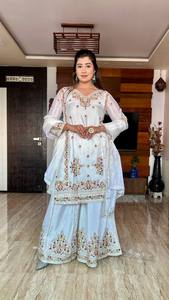 New Bollywood Designer Party Wear Cinon Top-Sarara and Dupatta Set - Product Image 2