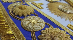 Vintage Fashion Masonic Regalia <b>Apron</b> Past Grand Master Blue Lodge Gold Hand Embroidery Eco-Friendly <b>Leather</b> <b>Aprons</b> - Product Image 5