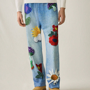 Custom Vintage Sweatpants French Terry Oversized Blank Wide Leg <b>Jogger</b> <b>Stack</b> Baggy Flared Sweatpants Cozy Sweatpants Men - Product Image 1