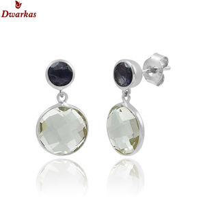 Boucles d'oreilles élégantes en argent sterling 925 pour femmes Boucles d'oreilles en pierre de topaze bleue pour fête et cadeau - Product Image 5