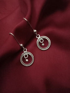ต่างหูเงินแท้ลายวงกลมประดับคริสตัล ดีไซน์ทันสมัย สไตล์อินเดีย ขายดี คุณภาพสูง สำหรับผู้หญิง - Product Image 2