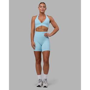 Shorts Fusion de Cintura Ultra Alta de 6 Pulgadas para Mujer con Bolsillos - Azul Glaciar - Product Image 5