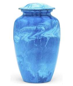 Urne funéraire en aluminium enduit d'émail de qualité supérieure pour les cendres d'adultes et d'animaux domestiques Grossiste de stockage de souvenirs funéraires d'Inde - Product Image 4