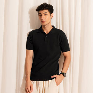 Camiseta de golf para polo 100% algodón personalizada para hombre, logotipo bordado, diseño sólido, manga corta, ajustada (jersey de primavera y otoño) - Product Image 4