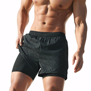 Nouveau short personnalisé Fitness Double couche court coton Polyester Compression avec tissu doux Gym respirant Shorts pour hommes - Product Image 3
