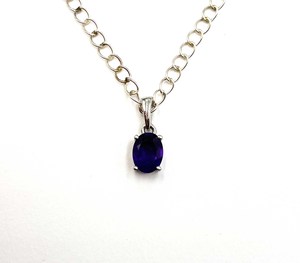 925 Sterling <b>Silver</b> Natural Amethyst <b>Charm</b> Pendant with Purple Crystal Healing Properties Minimalist Engagement Necklace - Product Image 1