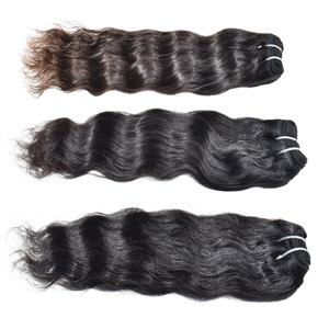 Tissage vietnamien cuticule alignée pas cher faisceau naturel femmes couleur noir gros vague profonde machine double trame cheveux humains - Product Image 3