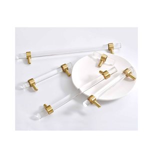 Poignée de traction acrylique et laiton maison décorative vente chaude armoire poignée de porte avec accessoires de meubles en laiton meilleure vente - Product Image 4