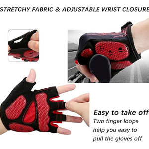 Gants de cyclisme mi-doigts pour hommes et femmes, antidérapants, avec coussinets absorbants les chocs, pour sports de plein air, course à vélo, cyclisme - Product Image 4