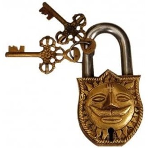 Functional Brass <b>Padlock</b> with Keys Working Sun Lock Black-Durable Brass Made Lock - Product Image 2