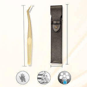 Pince à épiler pour extensions de cils HASIBI NAQIBI SURGICAL CORPORATION, à prise diamant, antistatique, durable, couleur or plasma, vente chaude - Product Image 3