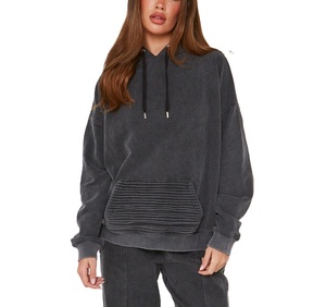 Vente chaude Logo personnalisé ensemble de survêtement d'hiver pour les femmes grande taille personnalisé surdimensionné lavage à l'acide poids lourd polaire survêtement 2026 - Product Image 3