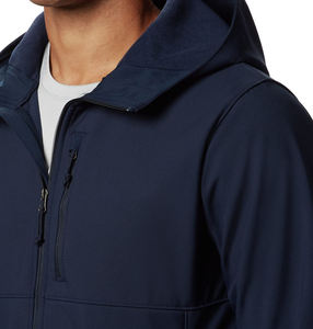 Chaqueta Softshell Bomber de invierno de lona para hombre superventas, cómoda, a prueba de viento, con cierre de cremallera, transpirable, con capucha - Product Image 4