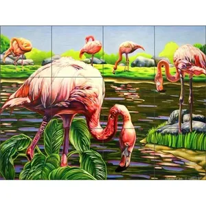 Nancy Jacey NJ104 pájaro arte cerámica Mural flamenco azulejo Backsplash murales de pared - Product Image 1