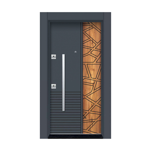 Porte d'entrée en bois de designer haut de gamme avec style géométrique contemporain pour les maisons de luxe - Product Image 5
