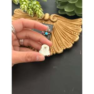 Boucles d'oreilles pendantes en argent sterling en forme de cœur, ornées de pierres multicolores et de turquoise, par des artisans maîtres - Product Image 5